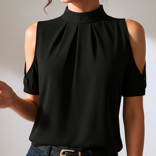 Tbilisi Cutout Pleat Blouse