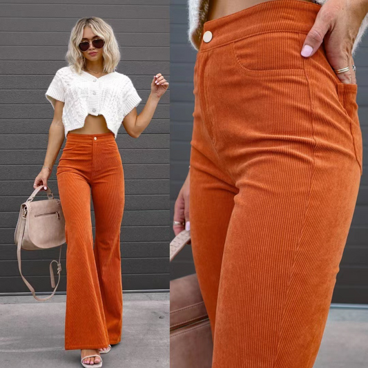 New Jersey High-Waisted Flared Corduroy Pants
