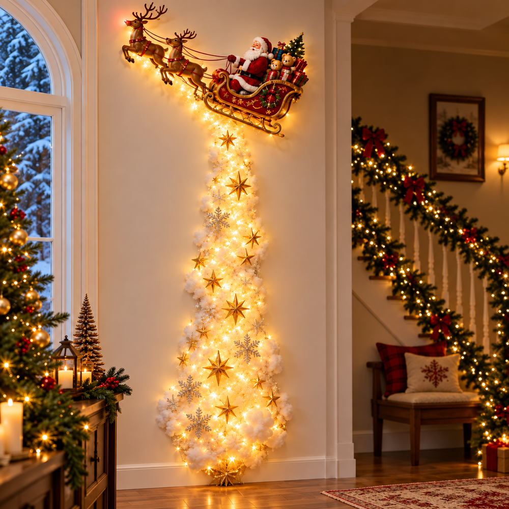Festive Christmas wall lighting in a warm home