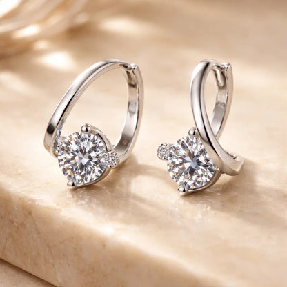 Sterling Silver Moissanite Luxury Earrings