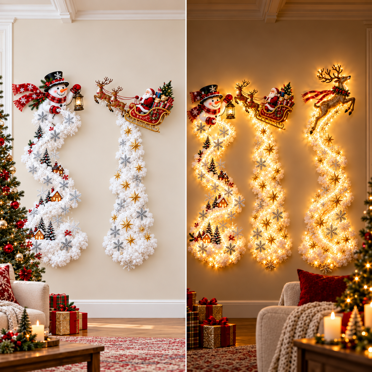 Festive vertical Christmas wall light